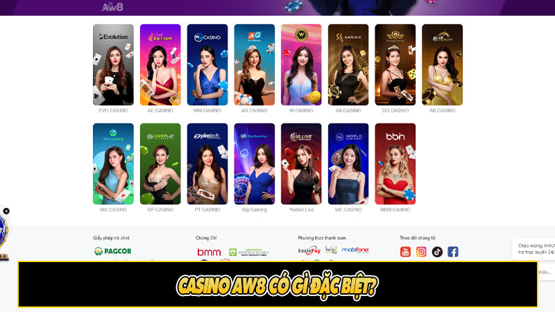 Casino AW8 có gì đặc biệt?